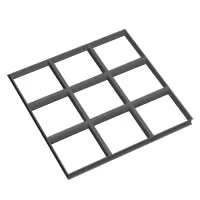 Грильято GL-15 ячейка 200x200, высота 37 мм, ширина 15 мм, графит матовый