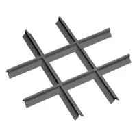 Грильято Пирамидальный ячейка 200х200мм, металлик матовый, высота 35 мм, ширина 10 мм