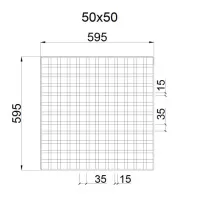 Грильято GL-15 ячейка 50x50, высота 37 мм, ширина 15 мм, белый оцинк