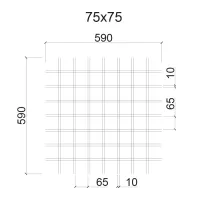 Грильято ячейка 75x75, высота 30 мм, ширина 5 мм, металлик