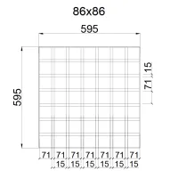 Грильято GL-15 ячейка 86x86, высота 37 мм, ширина 15 мм, графит матовый