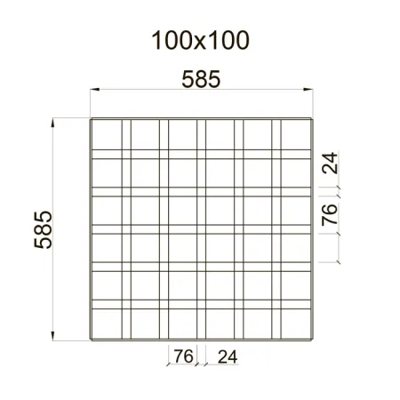 Грильято GL-24 PRIM ячейка 100x100, высота 34 мм, ширина 24 мм, белый матовый