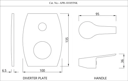 Наружная часть встраиваемого смесителя для ванны Essco Aspire APR-CHR-101055NK Хром