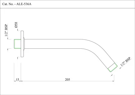 Держатель верхнего душа настенный Essco ALE-CHR-536A Хром