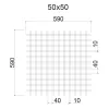 Грильято ячейка 50х50, высота 40 мм, ширина 10 мм, металлик матовый