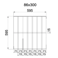 Грильято GL-15 Жалюзи ячейка 86x300, высота 37 мм, ширина 15 мм, графит матовый