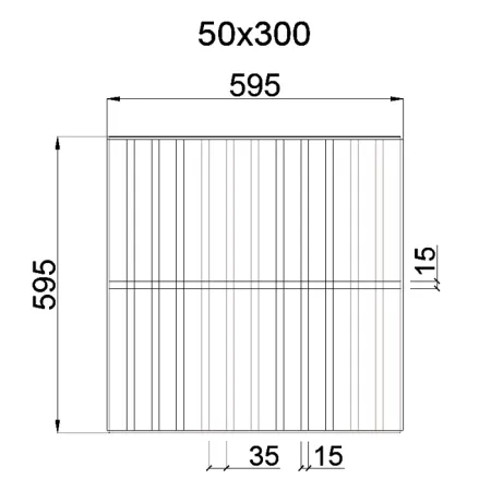 Грильято GL-15 Жалюзи ячейка 50x300, высота 47 мм, ширина 15 мм, окраска по RAL