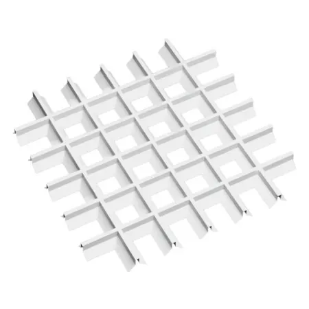 Грильято Пирамидальный ячейка 100х100мм, белый матовый, высота 42.5 мм, ширина 10 мм