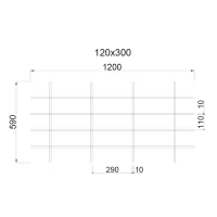 Грильято Жалюзи ячейка 300x120 мм, окраска по RAL, высота 30 / 50 мм, ширина 10 мм