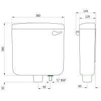 Настенный бачок Essco ESH-WHT-184NL Белый