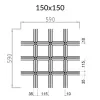 Грильято Пирамидальный ячейка 150х150мм, белый матовый, высота 35 мм, ширина 10 мм