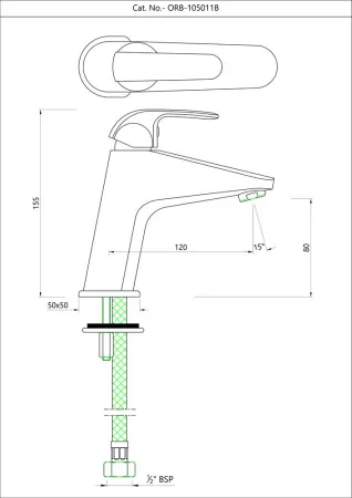 Однорычажный смеситель для раковины Essco Orbit ORB-CHR-105011B Хром