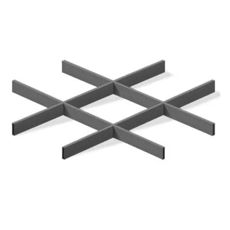 Грильято ячейка 200x200, высота 50 мм, ширина 10 мм, металлик матовый