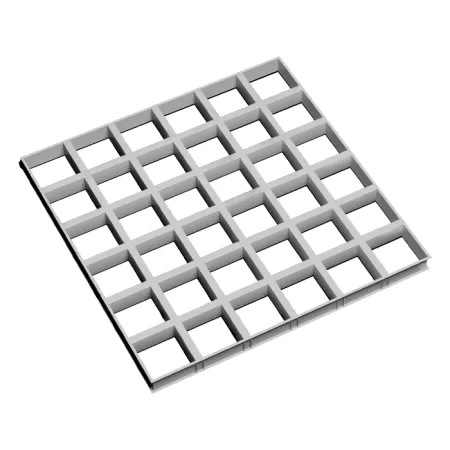 Грильято GL-15 ячейка 100x100, высота 37 мм, ширина 15 мм, металлик