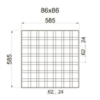 Грильято GL-24 ячейка 86x86, высота 34 мм, ширина 24 мм, белый матовый