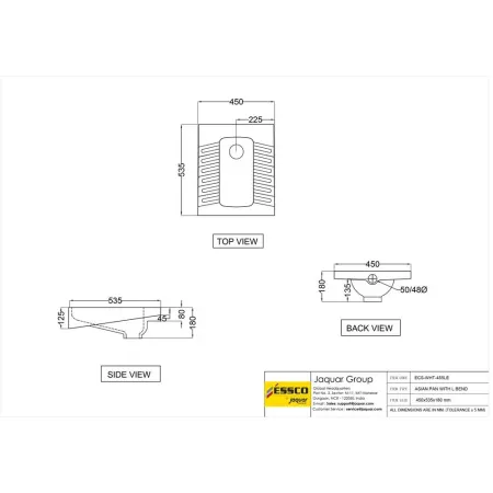 Чаша генуя Essco Elements ECS-WHT-455LE Белая