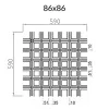 Грильято Пирамидальный ячейка 86х86мм, металлик матовый, высота 35 мм, ширина 10 мм