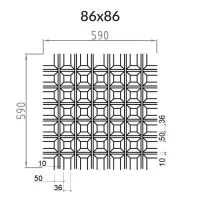 Грильято Пирамидальный ячейка 86х86мм, белый матовый, высота 42.5 мм, ширина 10 мм