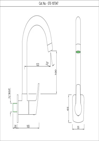 Кран для раковины в кухню Essco Stella STE-CHR-107347 Хром