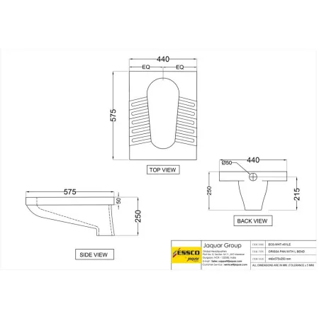 Чаша генуя Essco Elements ECS-WHT-451LE Белая
