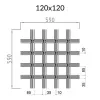 Грильято Пирамидальный ячейка 120х120мм, суперхром, высота 35 мм, ширина 10 мм
