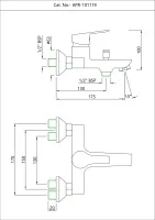 Однорычажный смеситель для ванны и душа Essco Aspire APR-CHR-101119 Хром