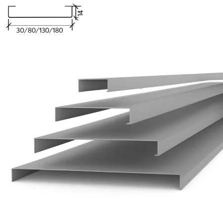 Реечный потолок Албес A80SV металлик матовый с перфорацией