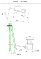 Однорычажный смеситель для раковины Essco Stella с донным клапаном STE-CHR-107051B Хром