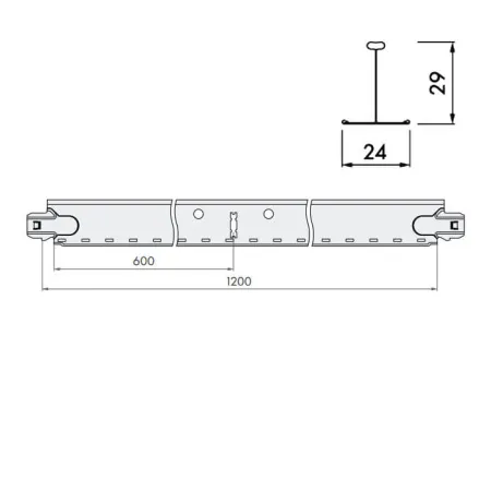Подвесная система КНАУФ Т24 рейка поперечная 1200x29 мм