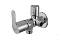 Двухходовой угловой запорный кран с фланцем Essco Cosmo COS-CHR-103067 Хром