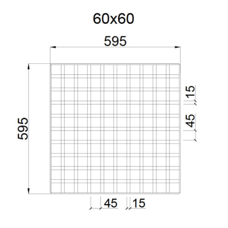 Грильято GL-15 ячейка 60x60, высота 37 мм, ширина 15 мм, металлик матовый