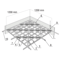 Грильято D15 Диагональное 150x150, белый матовый, высота 37 мм, ширина 15 мм