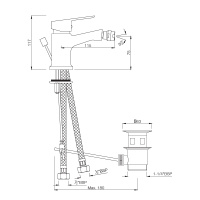 Однорычажный смеситель для биде Essco Aspire APR-CHR-101213B Хром