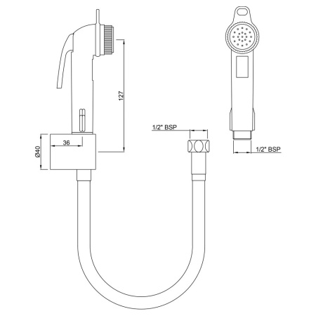 Лейка для гигиенического душа Essco ALE-BLK-583 Черный