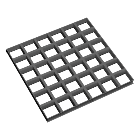 Грильято GL-15 ячейка 100x100, высота 37 мм, ширина 15 мм, графит матовый
